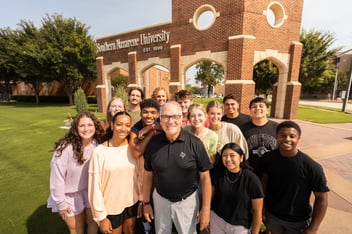 SNU President Keith Newman with Students