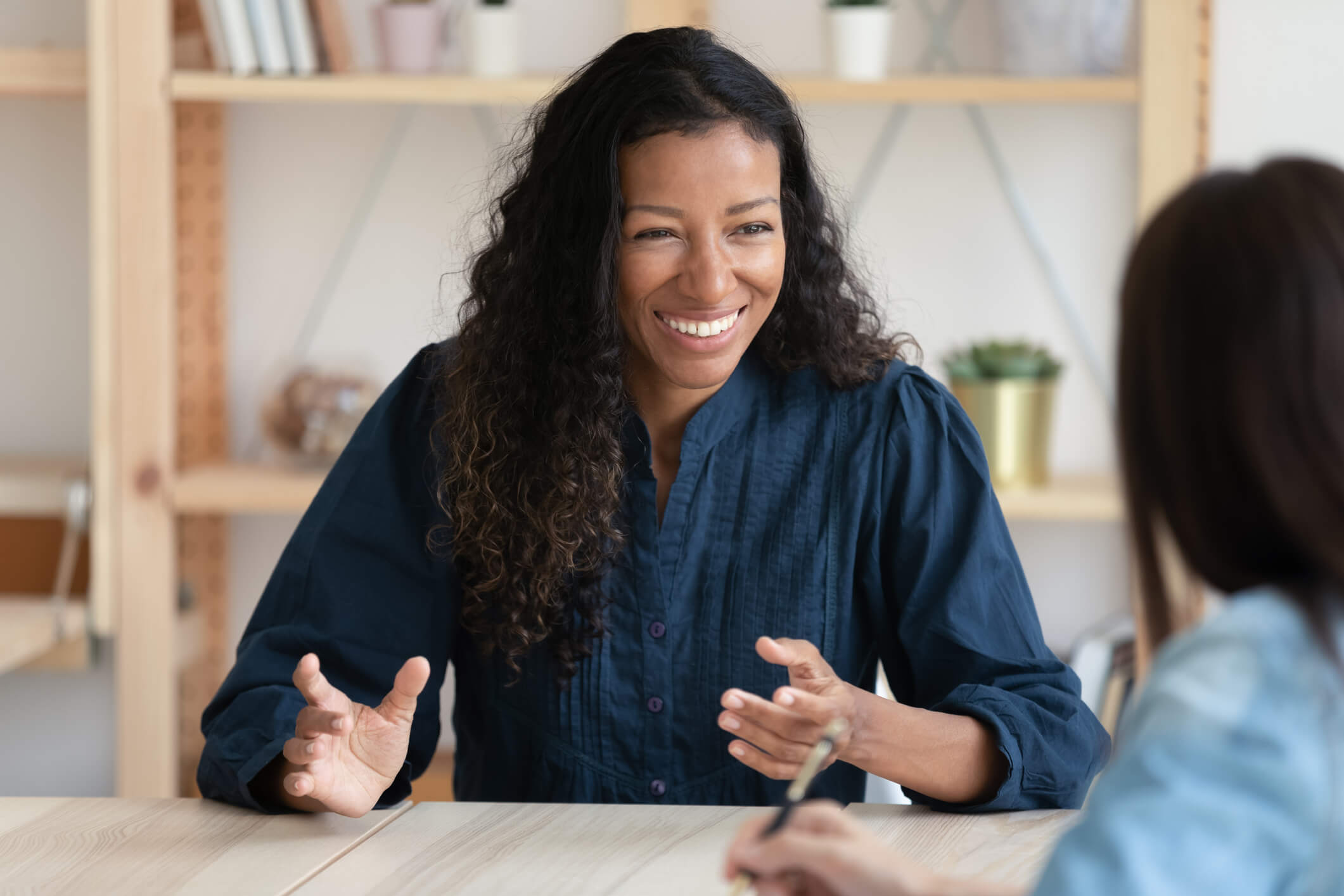 Young women interviewing for a job