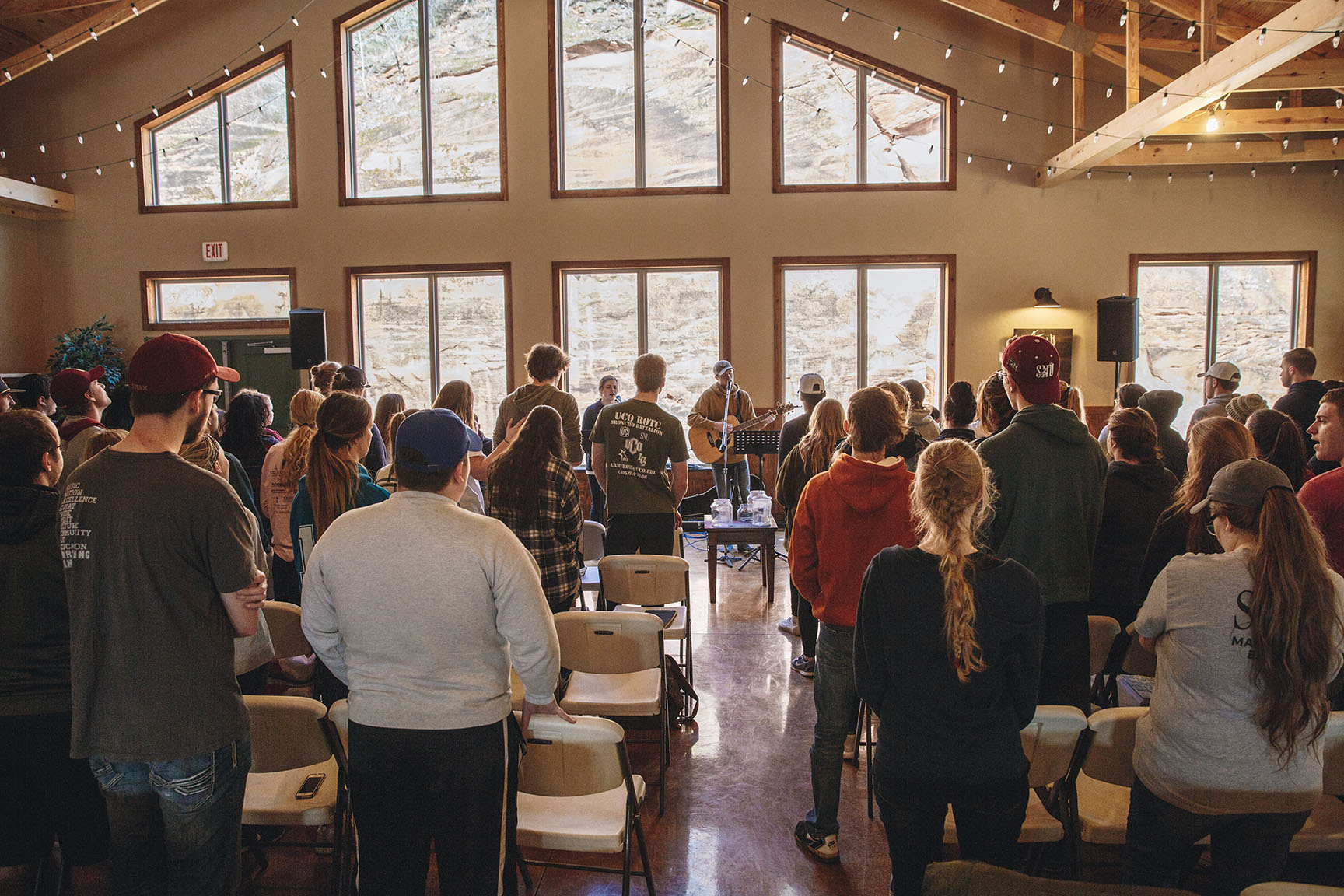 students worshiping at spiritual life retreat