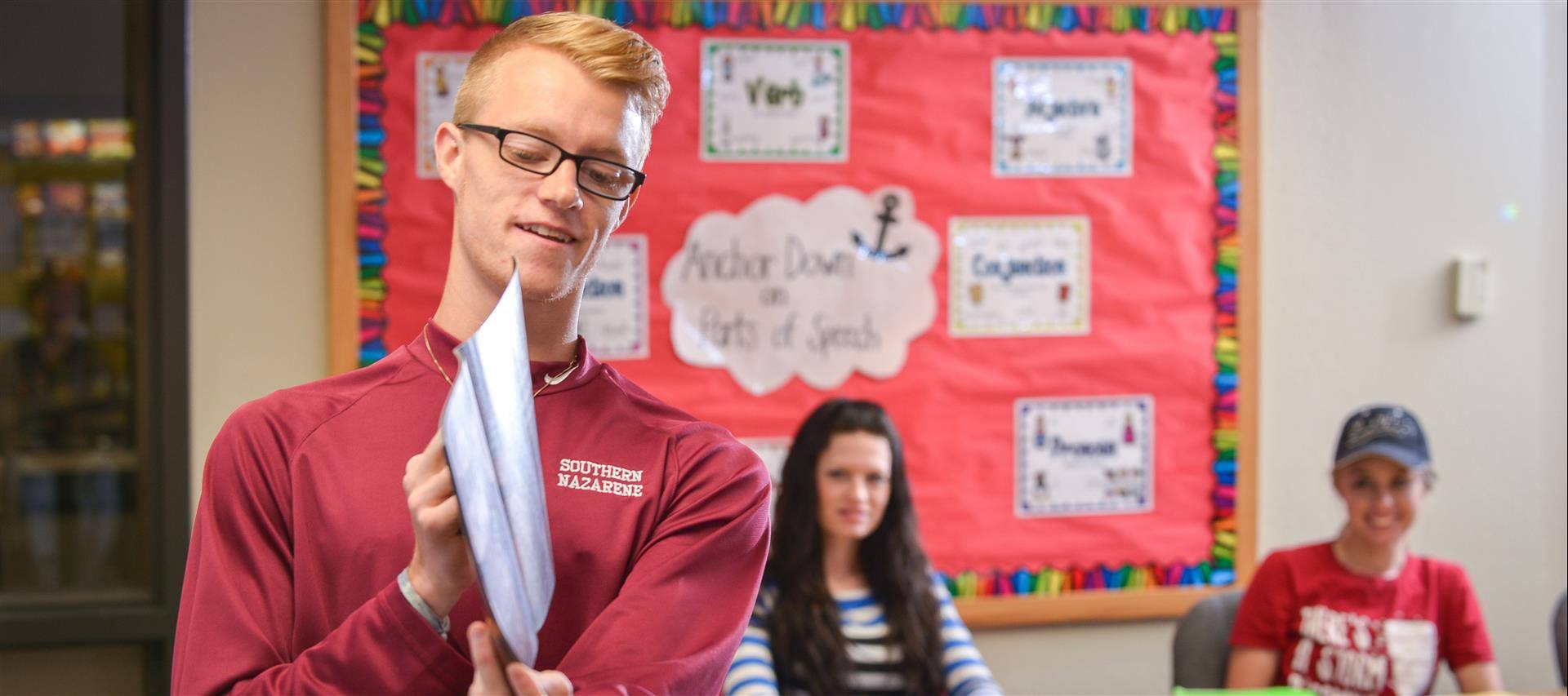 student teaching in class