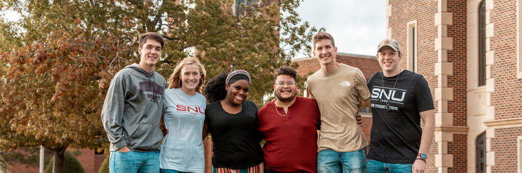 SNU Students gathered at front gate