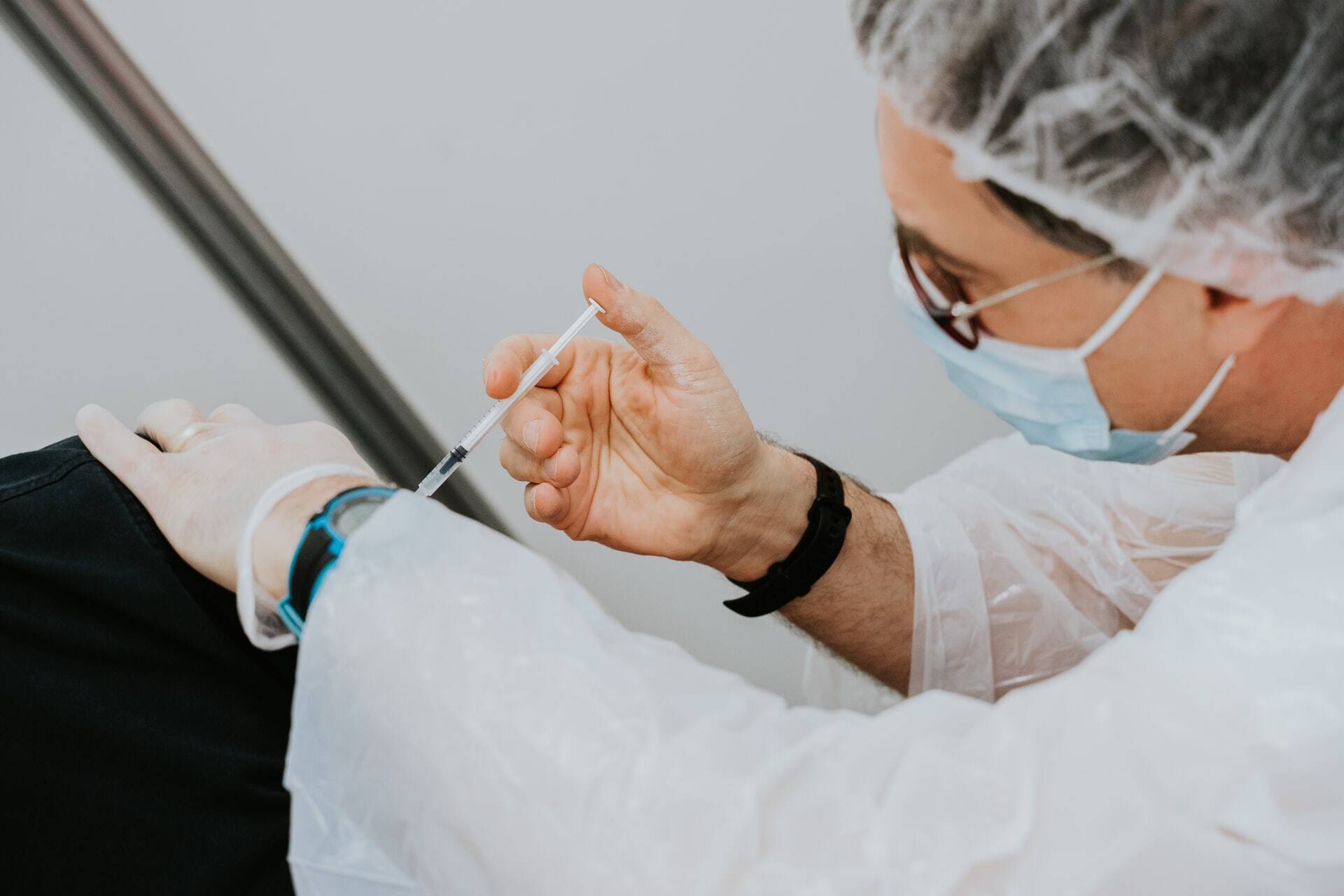 Patient receiving vaccine