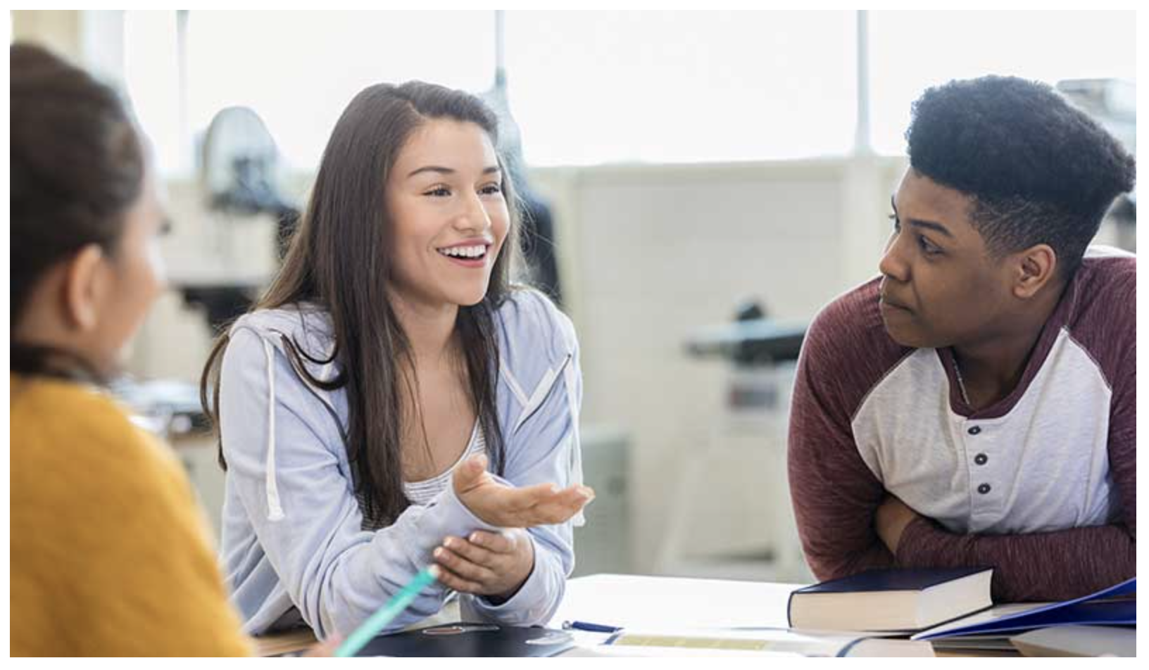 debate students in classroom