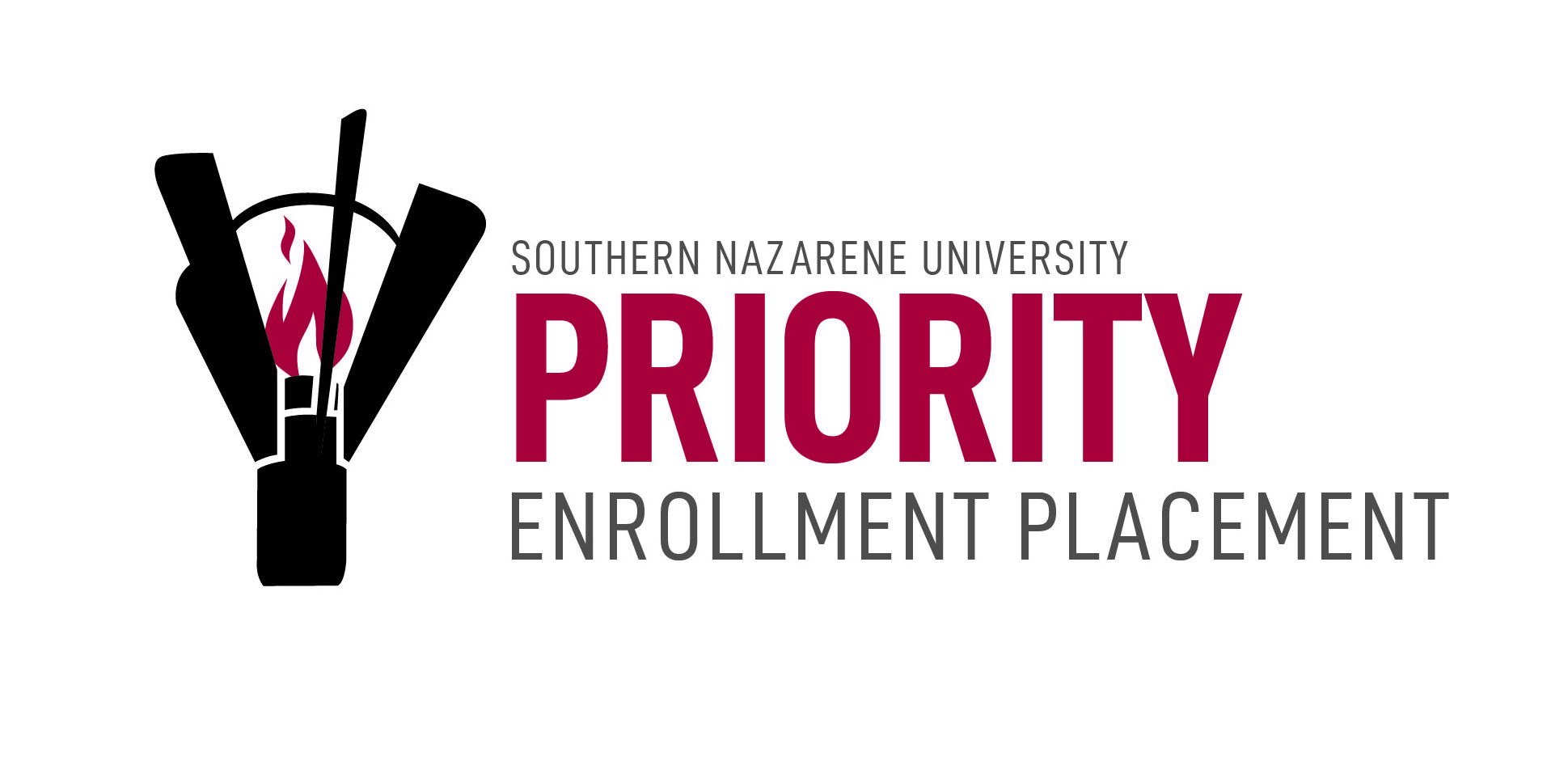 Priority Enrollment Placement event with minimal image of the lamp of learning