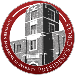Southern Nazarene University President's Circle with a picture of Bresee Hall