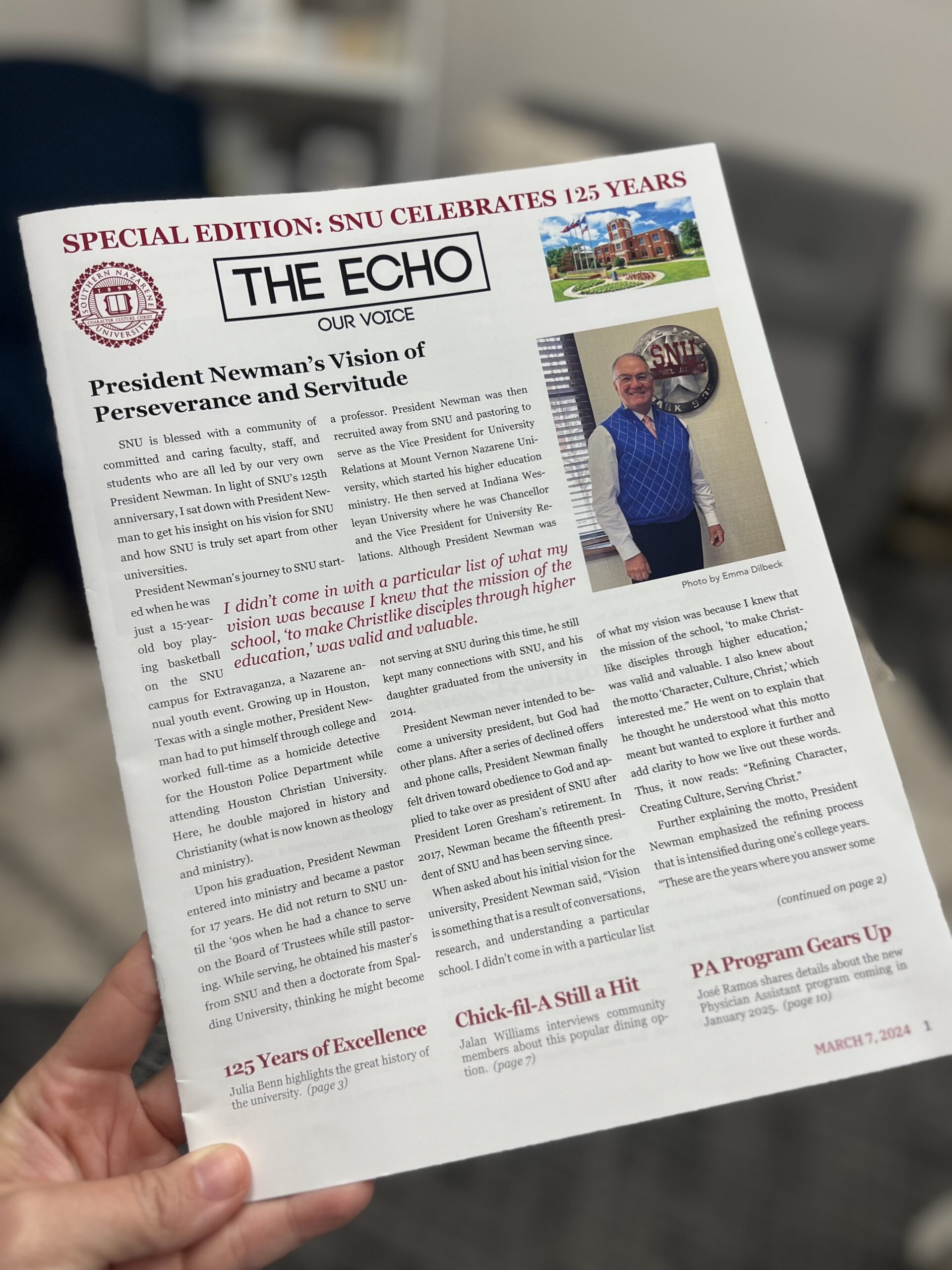 SNU’s Student Led Newspaper, The Echo, Releases Special Print Edition for 125th Anniversary